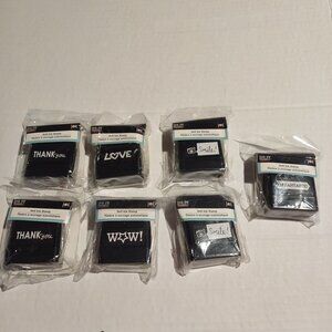 Set Of 7 Self-Inking Stamps With Words Thank You Love Smile Wow Fantastic